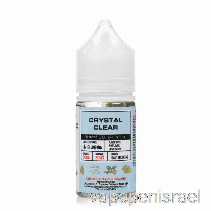 חד פעמי Vape ישראל שקוף - סדרת מלחי Bsx - 30 מ"ל 30 מ"ג